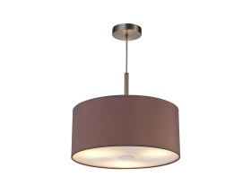 DK0442  Baymont 40cm 3 Light Pendant Satin Nickel Taupe/Halo Gold With Diffuser